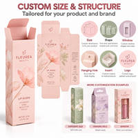Boîte d'emballage personnalisée pour gloss à lèvres, en carton pliable imprimé, pour cosmétiques et maquillage, avec logo, pour rouge à lèvres et baume à lèvres