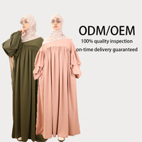 Robe Abaya coréenne surdimensionnée Nida de qualité supérieure avec manches à volants superposés, élégance fluide, vêtements islamiques, Abaya pour Ramadan et Eid