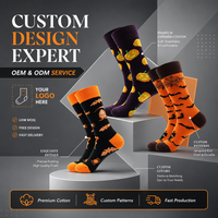 Chaussettes d'Halloween en coton peigné de qualité supérieure - Chaussettes festives originales respirantes et durables - Motifs colorés de chauves-souris et d'araignées