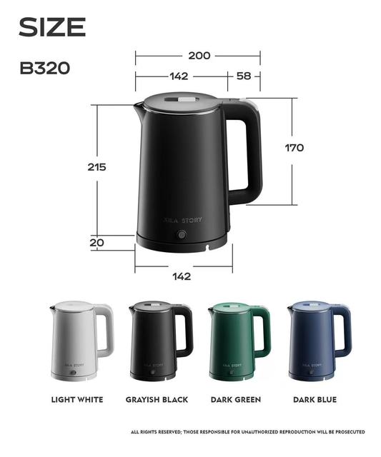 Manufacturer Free Sample Professional Electric Kettle Stainless Steel EU Plug 1500W Fast Boiling Fully Automatic Power off