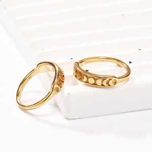 Nouvelle personnalité transfrontalière de bijoux phase de lune triple céleste rétro titane acier bague femelle approvisionnement - Product Image 3