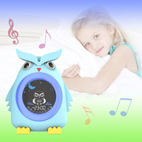 Neuheiten Eulen-Kinderwecker Schlaftrainer Nickerchen-Timer Uhr Musik LED Digital Schlummerfunktion Wecker für Kinder und Babys