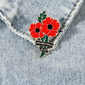 Fabrikant Emaille Klaproos Bloem Opdat We Niet Vergeten Pin Badge Festival Van Herdenkingsdag Souvenir Reversspeld Broche - Product Image 3