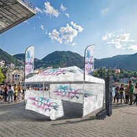 Tente commerciale 3x4,5m avec impression numérique, logo personnalisable, gazebo pliable avec sac de transport pour les salons professionnels