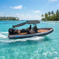 Bateau pneumatique rigide Hedia CE de haute qualité, 7 m, en Hypalon PVC, console 700, coque en V profond, pour la pêche, en aluminium, pour la navigation océanique