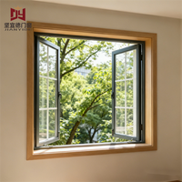 Fenêtre à battant en aluminium à double vitrage thermique insonorisé, pont thermique brisé, verre trempé teinté, design moderne