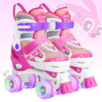 Patins à roulettes à roues PU à rebond élevé 82A, roulements ABEC-7, respirants, lumineux, pour enfants, taille réglable, haute qualité, quad