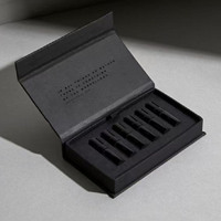 Boîte rigide en papier avec fermeture magnétique, personnalisée, de luxe, noire, avec insert en EVA, pour 6, 8, 9 ou 10 flacons de 1 ml ou 2 ml, pour découverte de parfums