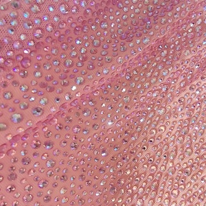 Tela Elástica en 4 Direcciones <span class=keywords><strong>con</strong></span> Cristales de Estrás, Color <span class=keywords><strong>Rosa</strong></span> Cristal AB, Tul Suave <span class=keywords><strong>con</strong></span> Cristales de Estrás Adhesivos, <span class=keywords><strong>Encaje</strong></span> <span class=keywords><strong>con</strong></span> Cuentas Brillantes, <span class=keywords><strong>Vestido</strong></span> de Fiesta - Product Image 3