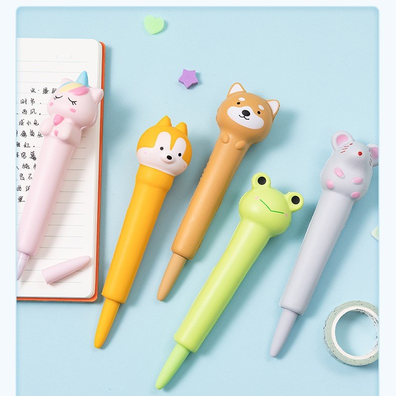 Мягкая Высококачественная симпатичная гелевая ручка с героями мультфильмов для студентов лучший подарок для детей сжимаемые Сменные ручки с черными чернилами