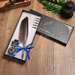 European Vintage Feather <b>Pen</b> Set 0.5 mm Writing Width Durable Metal Material Business <b>Gift</b> <b>Box</b> - Product Image 2