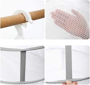 <span class=keywords><strong>Filet</strong></span> de séchage rond en maille pliable, <span class=keywords><strong>panier</strong></span> de séchage pour vêtements, 2 couches, pour la maison - Product Image 4