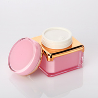 Bouteilles de Lotion en acrylique rose clair de haute qualité, 15ml, 30ml, 50ml, pots de crème, emballage cosmétique, ensemble de conteneurs