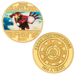 Moneda Conmemorativa <span class=keywords><strong>de</strong></span> Iron Man <span class=keywords><strong>de</strong></span> <span class=keywords><strong>Marvel</strong></span> Heroes, Recuerdo, Moneda <span class=keywords><strong>de</strong></span> Hierro Fundido, Insignia Metálica, Artesanía Metálica, Empaquetada Individualmente - Product Image 3