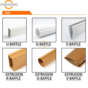 Trang trí nội thất không thấm nước nghệ thuật kim loại Trần tuyến tính hạt gỗ cong nhôm vách ngăn cho văn phòng - Product Image 3