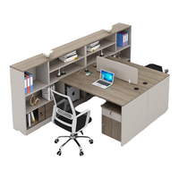 Ensemble bureau et chaise de bureau à panneau moderne simple bureau financier pour le personnel enseignant avec bureau d'ordinateur à double siège