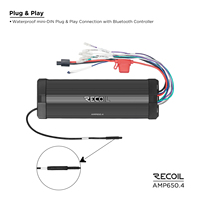 Amplificateur audio pour voiture, moto et marine AMP650.4 IPX7 étanche, 4 canaux, classe D, 1300W de puissance de crête