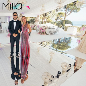 Superbe surface de piste de danse blanche brillante, tapis de couloir miroir blanc pur pour mariages - Product Image 4