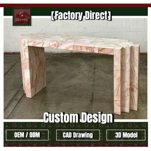 <span class=keywords><strong>Table</strong></span> d'entrée en marbre rose veiné GOLDKING, meuble <span class=keywords><strong>console</strong></span> élégant, sur mesure pour la décoration de salon et de hall de luxe - Product Image 1