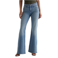 Jeans en gros pour femmes, denim extensible, jeans déchirés pour femmes, coupe ajustée, longueur intégrale, jeans papillon pour femmes