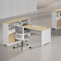 Poste de travail moderne à panneaux en bois Mobilier de bureau Poste de travail partenaire partagé pour l'environnement de bureau moderne