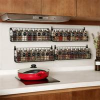 Étagère murale pliable en fil métallique pour cuisine, 4 niveaux, pour rangement d'épices et pots, idéale pour garde-manger et armoire