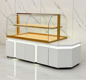 Vitrine circulaire personnalisée pour pain, îlot <span class=keywords><strong>de</strong></span> présentation pour pâtisserie, vitrine en verre pour boulangerie, étagères <span class=keywords><strong>de</strong></span> présentation pour pâtisserie - Product Image 2