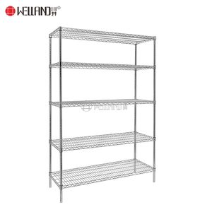 Heavy Duty 5 Tier Lưu Trữ Nhà Hàng Nhà Bếp Giá Kim Loại Kệ <span class=keywords><strong>Chrome</strong></span> Dây Kệ Đơn Vị - Product Image 3