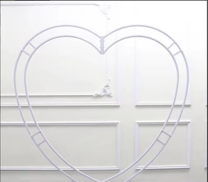 Arco a forma <span class=keywords><strong>di</strong></span> <span class=keywords><strong>cuore</strong></span> rosa bianco personalizzato fatto a mano - Product Image 6