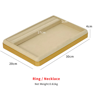 Bandejas de exhibición de joyería cuadradas de lujo personalizadas con diseño de filigrana y almohadilla de gamuza portátil para collares, pendientes y pulseras - Product Image 6