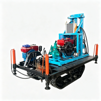 Petite plateforme de forage de puits d'eau portable 80m, mini-foreuse rotative manuelle à essence