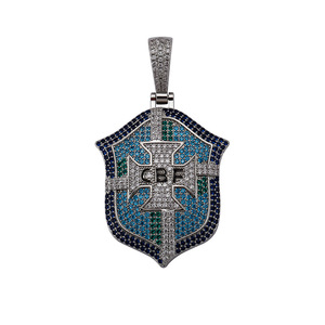Colgante con insignia de club de fútbol, estilo Hip Hop INS europeo-americano, de gran venta, con efecto de gota de aceite colorido, medalla conmemorativa para aficionados, con cordón de cobre - Product Image 5