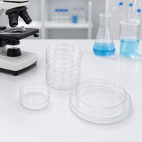 Plaques de Petri en verre borosilicate transparent OEM, plates et rondes, pour la culture tissulaire en laboratoire et à usage médical