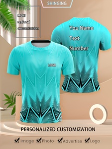 T-Shirt da Uomo MARKAKRALI Personalizzata con Sublimazione, Maglietta Estiva Casual Sportiva da Uomo, Stampa Geometrica alla Moda, Manica Corta, per Calcio - Product Image 5
