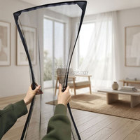 Moustiquaire de fenêtre minimaliste simple en fibre de verre élastique, maille 18x16, lavable, installation facile, anti-moustiques, pour hôtel