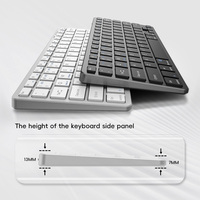 Keyboard Nirkabel BT Slim Portabel Bahan ABS untuk Tablet, Plug and Play, Antarmuka USB Type-C, Kompatibel