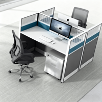 Bureau de travail commercial moderne avec panneau de séparation Mobilier de bureau bleu de haute qualité pour les entreprises