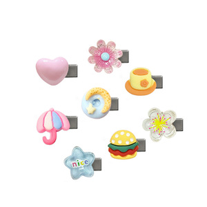 Cute 3D Cartoon Hair Clips For Girls And Women Plastic Gripper Clips Daily Use <b>Sweet</b> Food <b>Flower</b> Design Random Color - Product Image 5