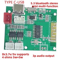 Carte amplificateur BT 5.0 2x5W 5V Récepteur audio stéréo sans fil Module PCBA DIY Haut-parleur Système audio domestique Boîte à son portable