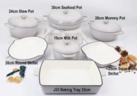 Ensemble de casseroles et poêles 8 pièces en fonte LFGB FDA, compatible induction et four, pour cuisine