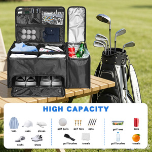 Trunk Organizer Foldable Car Storage Bag With Cooler Compartment For Golf Shoes And Gear 8-11 Pockets Polyester Material - Product Image 2