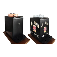 Distributeur de boissons mobile multi-bar à double robinet, refroidisseur automatique de tequila et de liqueurs froides pour 4 bouteilles, mini-refroidisseur magique pour hôtel