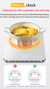 Nhà bếp siêu mỏng 2 Burner điện áp thấp tinh thể cuộn dây di động thông minh có thể sạc lại Kính Điện thương mại cảm ứng nồi - Product Image 4