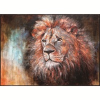 Nouvelle peinture sur toile de grande taille, motif animal lion texturé en couleur, art mural, 100*140cm