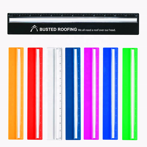 2023 conception unique 12 pouces/30cm multifonctionnel transparent intégré longue <span class=keywords><strong>loupe</strong></span> mince colorée en plastique dur règle - Product Image 6