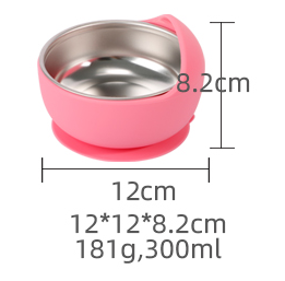 Bol pour bébé en silicone de luxe OEM ODM certifié sans BPA en acier inoxydable 304 conception d'escargot de nettoyage détachable pour les enfants - Product Image 6