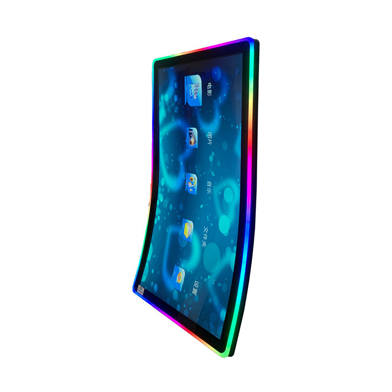 Factory Direct New 43 Inch J Shape Touch Monitor Glass Arylic LED Lighting Frame USB Customized PCAP Gaming Monitor
