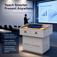 Pupitre numérique intelligent OEM personnalisé avec écran tactile multimédia pour salle de classe et conférence, en tôle métallique, fabriqué par un fabricant de tôles.