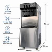 Machine à glaces commerciale, machine à crème glacée, machine à faire des glaces molles pour 3 saveurs