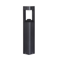Lampu Taman LED Bollard Modern Tahan Air Tenaga Surya Hitam Abu-abu 3W IP65 Sudut Sorot 360° untuk Hotel, Rumah, dan Luar Ruangan